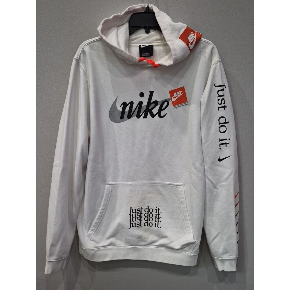 Nike Club Men’s L Pullover Hoodie Just Do It Logos Sporty Athletic Running